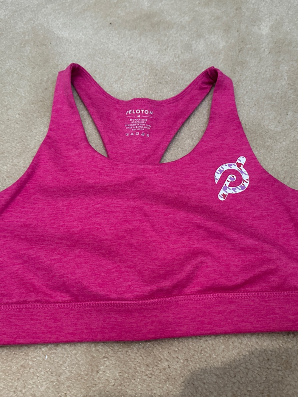 Peloton Hot Pink Racerback Sports Bra